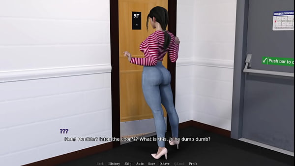 Blowjob hidden behind the wall. Perfect Tits