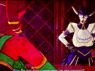 Brunette cums to hentai