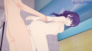 Mafuyu Asahina and I have intense sex in a public bath. – Project SEKAI Hentai