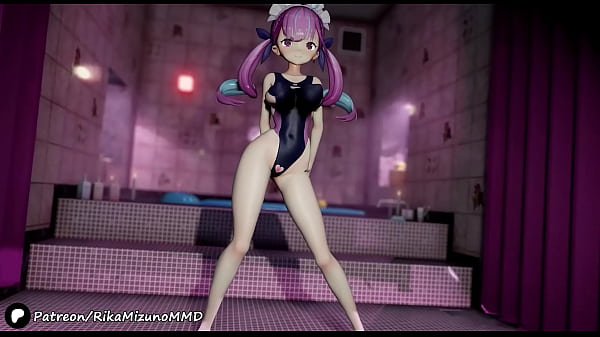 Shaking dance 2 – Minato Aqua (Swimsuit) 【MMD R-18】| Vtuber MMD