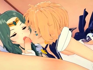 Threesome with Michiru & Haruka (Neptune & Uranus)