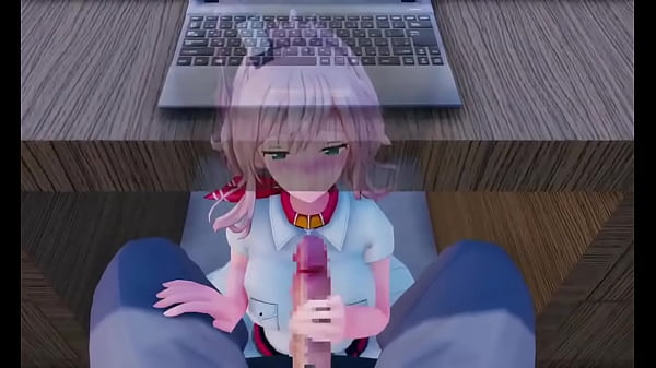 Hentai girl sucks under the table [POV]