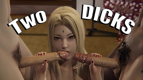 3D Hentai Two DICKS Tsunade sucks