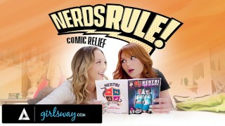 GIRLSWAY – College Geeks Lacy Lennon And Lily Larimar Are Turned On After Reading Hentai Comics