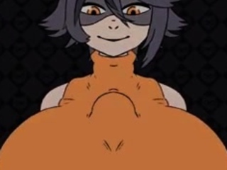 Brunette cums to hentai