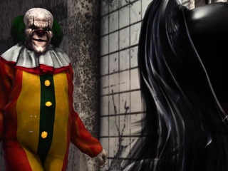 Super hot sexy college girl gets fucked hard by Evil clown