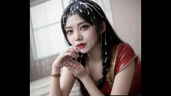 AI generated-34-Changsam Girl covered with cum (red)