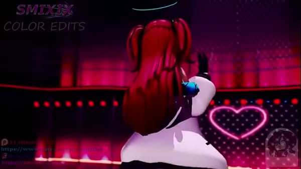 Blue Archive Hayase Yuuka Half Nude No Bra Dance Queencard Hentai MMD 3D Red Hair