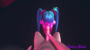 Vocaloid Hentai – POV Miku Blowjob in a Striptease Club