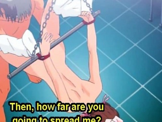 Anime teen cutie in chains gets ass drilled