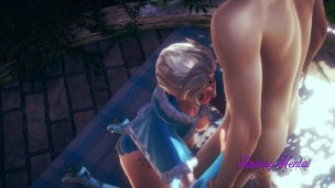 Frozen 3D Hentai – Elsa Handjob and Blowjob Cumming in her mouth