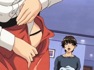 Hentai MILF seducing a teen guy and fucking him