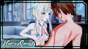 Lumine gets her pussy fucked hard by Tartaglia – Genshin Impact Hentai.