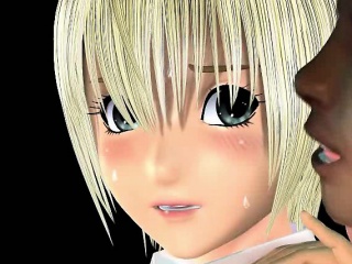 3D hentai babe gets facialized in gangbang