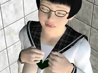 Animated girl gets mouth filled with sperm