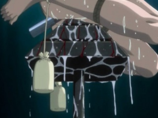 Blonde hentai babe tied up and gangbanged