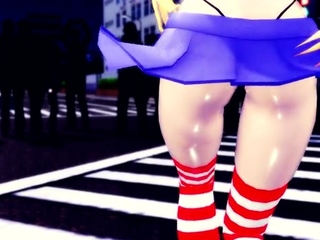 Brunette cums to hentai