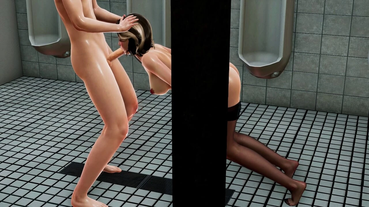 Claude the Hot Girl in Pantyhose Toilet 3D Hentai – Enjoy Handjob Big Dick Stroking with Close-Up Views, Glory Hole Mouth Fuck