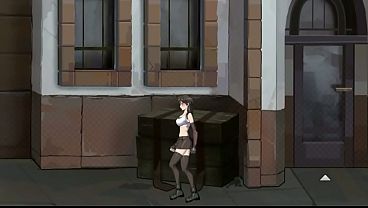 Cute brunette having sex with many men in Dk city fantasy hentai game