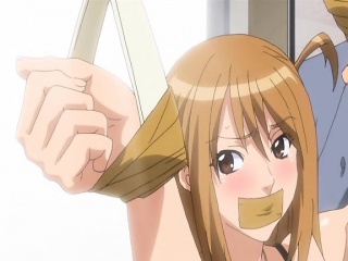 Gagged hentai babe gets gangbanged on the subway