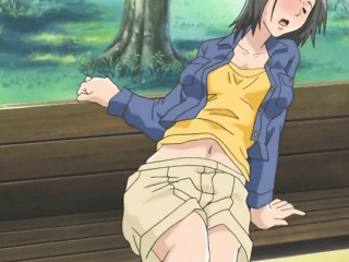 Hentai babe having a sexual fantasy cums outdoor