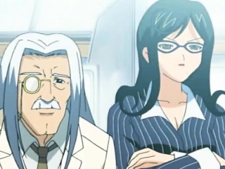 Hentai girl with two guys on stage