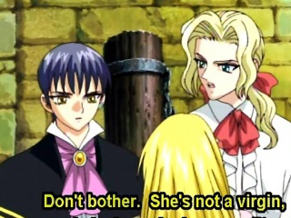 Hentai princess takes cock for blow on knees