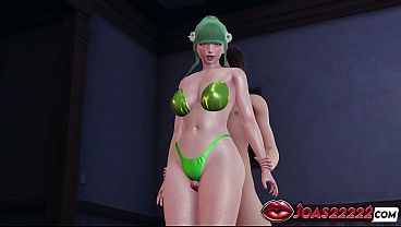 Hot Goddess Rhea in 3D Animation – Thighjob Fetish in Bikini, Wall Hole Doggystyle Sex with Close-Up Hairy Pussy Views, and POV Anal Piledriver Pose Leading to Intense Creampie