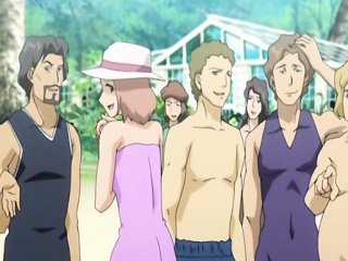 Swimsuit anime bigboobs gangbang in the beach