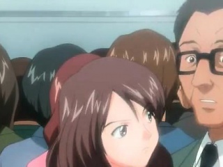 Teen girl gets gangbang in the subway by many