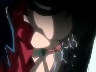 Villain hardcore fucks teen anime with gun in